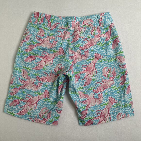 Lilly Pulitzer Women's Size 0 The Chipper Short Blue / Pink Lobsters 70121 - Picture 3 of 8
